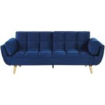 Bild von Schlafsofa ASBY Marineblau Samtstoff