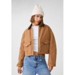 Bild von Stradivarius Kurze Jacke mit Cordkragen