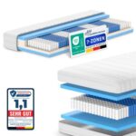 Bild von AM Qualitätsmatratzen | 1000 Federn 7-Zonen Taschenfederkernmatratze H1 – 180 x 220 cm