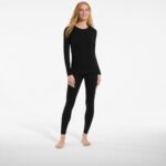 Bild von Stretch-THERMASKIN-Oberteil mit Rundhalsausschnitt, Damen,  Schwarz, Elasthan/Polyester-Mischung, by Lands’ End