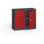 Bild von Kovona Blechschrank, 800 x 950 x 400 mm, 1 Regalboden, Anthrazit/rot