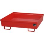 Bild von eurokraft pro Stahl-Auffangwanne mit Randprofilierung, LxBxH 1200 x 1200 x 335 mm, ohne Rost, rot RAL 3000