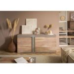 Bild von Massivmoebel24.de Sideboard Akazie 160x45x75 beige lackiert Amsterdam #110