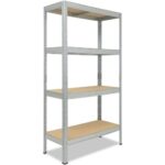 Bild von shelfplaza PRO 180x70x30 cm Schwerlastregal in verzinkt mit 4 Böden und 200 kg Traglast pro Boden