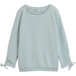 Bild von TOM TAILOR DENIM Damen Sweatshirt mit Raffärmeln, blau, Uni, Gr. S