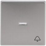 Bild von Busch Jäger pur edelstahl Wippe Kling 1789KI-866 Edelstahl als Abdeckung für UP-Taster mit Symbol 2CKA001751A2959