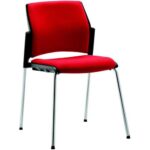 Bild von Büromöbel Plus Besucherstuhl Stapelstuhl Kunststoff 4-Fuß PLUS 2 mit Sitz- & Rückenpolster – Höchste Qualität – Jetzt auf Rechnung kaufen