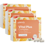 Bild von Purely Nutrition 3x Vital Plus Complex – Multivitamine und Mineralien mit Ginseng, zusammen 90 Kapseln