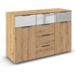 Bild von rauch Kommode »Skyla« mit 2 Türen und 6 Schubladen – 120x42x81cm – braun – Holz / Holz