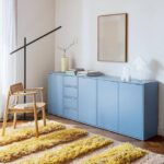 Bild von Sideboard in Blau mit Türen und Schubladen, 201 cm x 83 cm x 40 cm, Vollständig anpassbar von Tylko