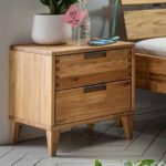Bild von Nachtschrank aus Eiche Massivholz zwei Schubladen
