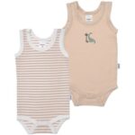 Bild von Body LILIPUT “Dinosaurier”, Jungen, Gr. 74/80, EURO-Größen, beige, 95% Baumwolle, 5% Polyester, bedruckt, Rundhals, Bodys Body, 2er-Pack mit niedlichem Frontprint