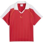 Bild von Trainingsshirt PUMA “T7 Relaxed Fußballtrikot Damen”, Damen, Gr. S, rot (for all time rot), Obermaterial: 100% Polyester; Rippe: 5% Elasthan, 95% Polyester; Einsatz: 100% Polyester, relaxed fit, Shirts