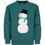 Bild von POLARN O. PYRET BOIL – SNOWMAN SWEATERS APPLICATION Kinder Gr.92 – Sweatshirt – grün