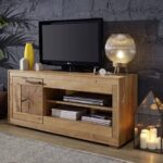 Bild von TV Board 130cm ‘Danzig’ Wildeiche geölt