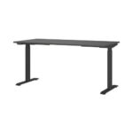 Bild von Schreibtisch Porto, elektrisch höhenverstellbar, T-Fuß, B 1600 x T 800 x H 720-1200 mm, graphit/schwarz + Memory-USB-Panel