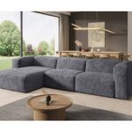 Bild von Designer Sofa Comfy L in Cord – Cord – Grau – Rechts – Luxusbetten24