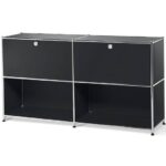 Bild von Tchibo – Sideboard Metall »Cn3« mit versetzbaren Klappenfächern – 152x40x82,5cm – schwarz – Stahl / Aluminium / Kunststoff