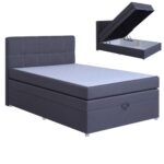 Bild von Boxspringbett – dunkelgrau – mit Bettkasten – H3 – 140×200 cm