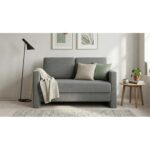 Bild von BRUNO Schlafsofa 120cm in Dunkelgrau | stabiles Massivholz & Boxspringkomfort