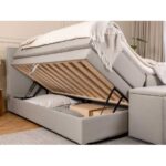 Bild von BRUNO Boxspringbett Premium mit Bettkasten 200x200cm in Hellgrau Matratzen-Härtegrad: Links H3 / Rechts H3 extra viel Stauraum & individuell konfigurierbar