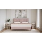 Bild von BRUNO Boxspringbett Prestige 200x200cm in Blush Rosa | 6 Farben & 4 Kopfteile wählbar | Luxus 27 cm Pulse-Latex-Matratze | Made in Germany