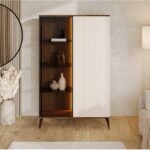 Bild von Vitrinenschrank mit LED Vinni Dunkler Walnuss Cashmere